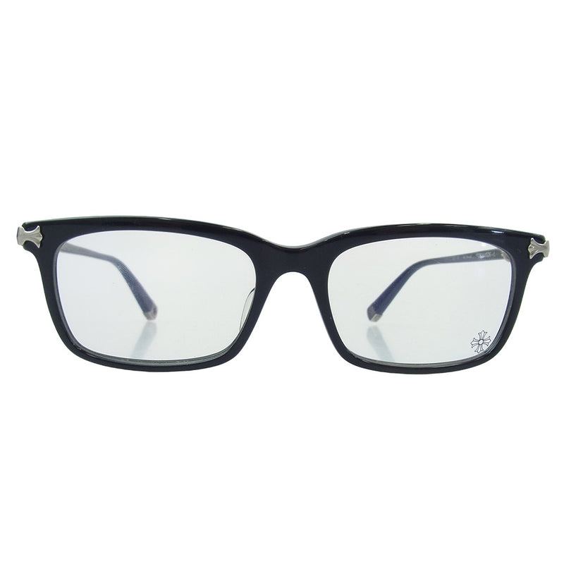 CHROME HEARTS クロムハーツ（原本無） FUN HATCH-A クロステンプル スクエアフレームサングラス アイウェア 眼鏡 ブラック系 54□18-148【中古】