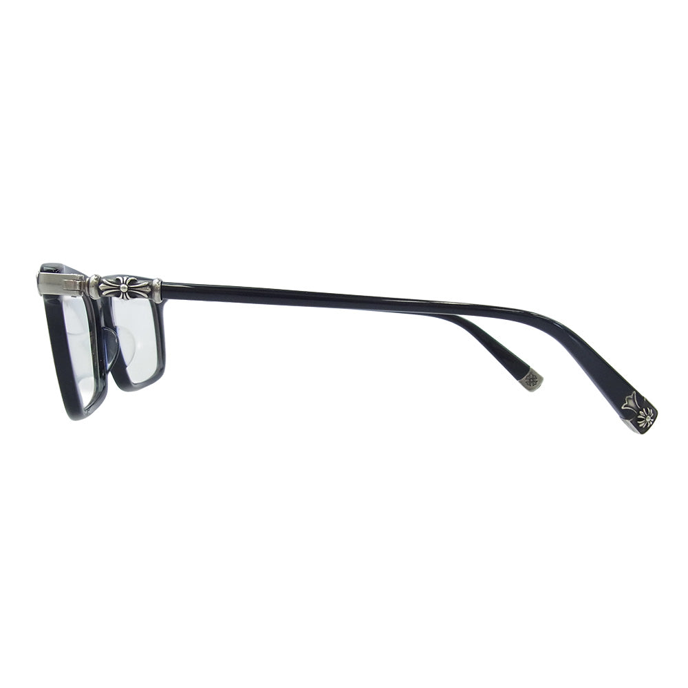 CHROME HEARTS クロムハーツ（原本無） FUN HATCH-A クロステンプル スクエアフレームサングラス アイウェア 眼鏡 ブラック系 54□18-148【中古】