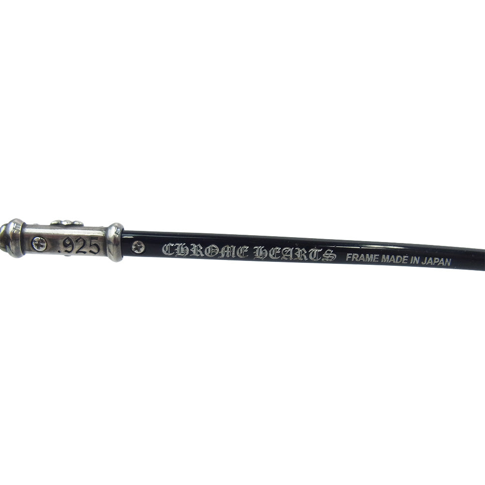 CHROME HEARTS クロムハーツ（原本無） FUN HATCH-A クロステンプル スクエアフレームサングラス アイウェア 眼鏡 ブラック系 54□18-148【中古】