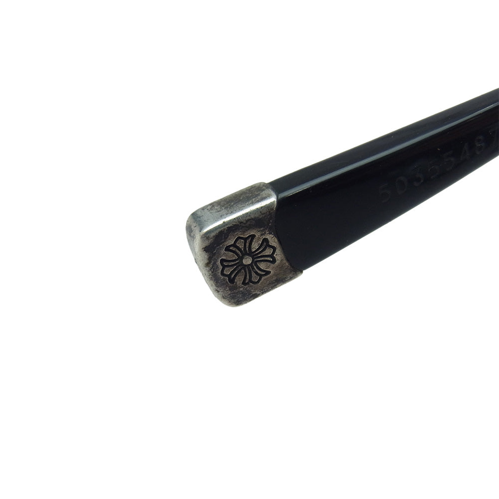 CHROME HEARTS クロムハーツ（原本無） FUN HATCH-A クロステンプル スクエアフレームサングラス アイウェア 眼鏡 ブラック系 54□18-148【中古】