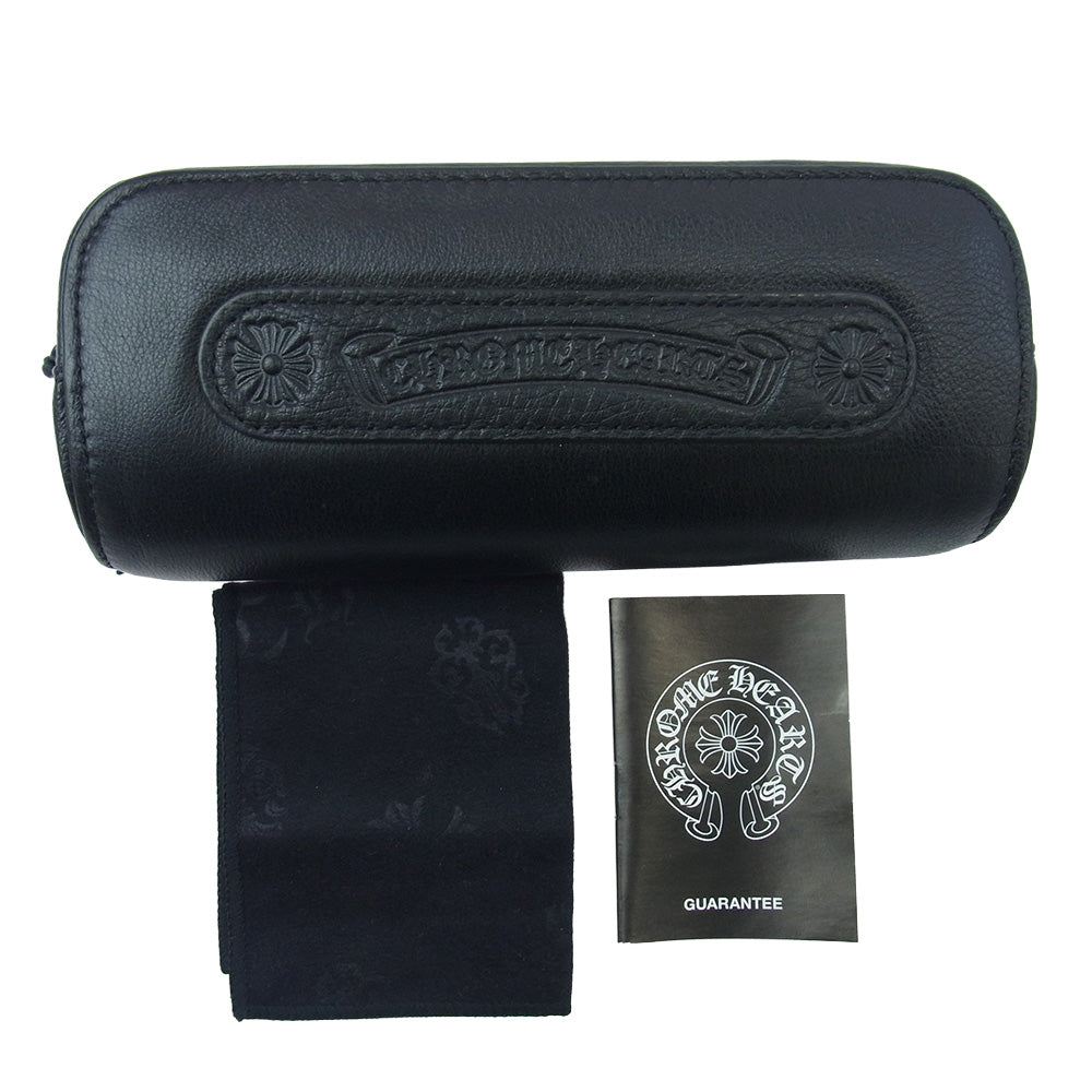 CHROME HEARTS クロムハーツ（原本無） FUN HATCH-A クロステンプル スクエアフレームサングラス アイウェア 眼鏡 ブラック系 54□18-148【中古】
