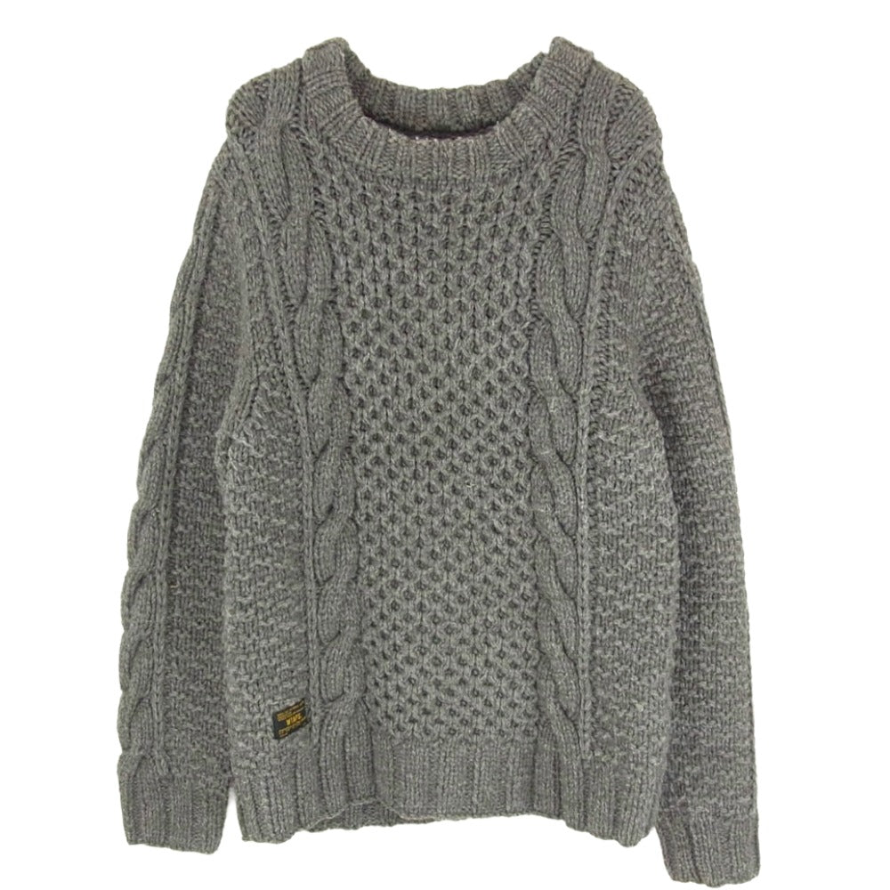 WTAPS ダブルタップス 14AW 142MADT-KNM05 YOUTHFUL DAYZ ARAN KNIT SWEATER ユースフルデイズ アラン ニット セーター グレー系 3【中古】