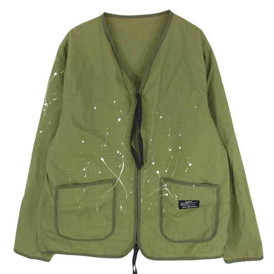 uniform experiment ユニフォームエクスペリメント 20SS ue-200057 DAMAGED DRIPPING ZIP LINER BLOUSON ダメージド ドリッピング ジップ ライナー ブルゾン カーキ系 3【中古】