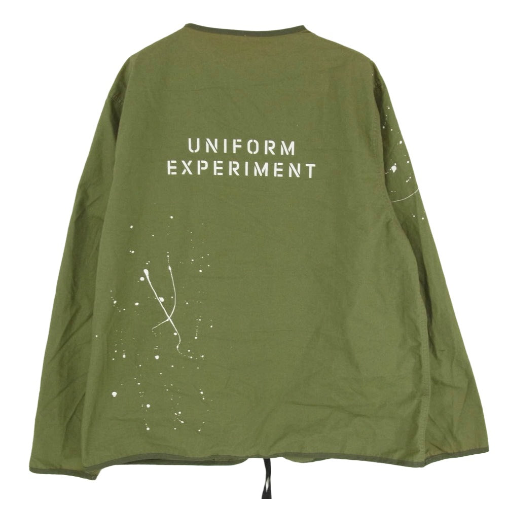 uniform experiment ユニフォームエクスペリメント 20SS ue-200057 DAMAGED DRIPPING ZIP LINER BLOUSON ダメージド ドリッピング ジップ ライナー ブルゾン カーキ系 3【中古】