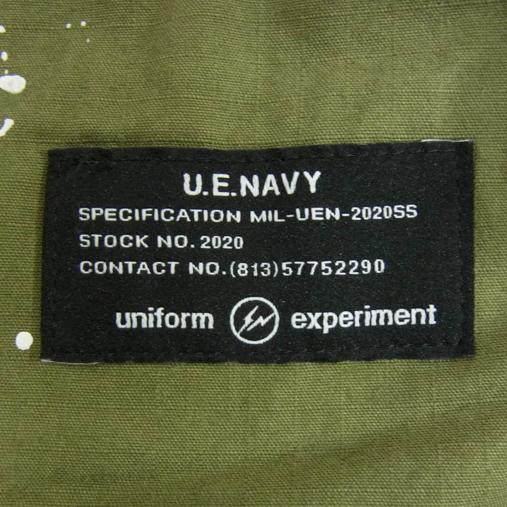 uniform experiment ユニフォームエクスペリメント 20SS ue-200057 DAMAGED DRIPPING ZIP LINER BLOUSON ダメージド ドリッピング ジップ ライナー ブルゾン カーキ系 3【中古】