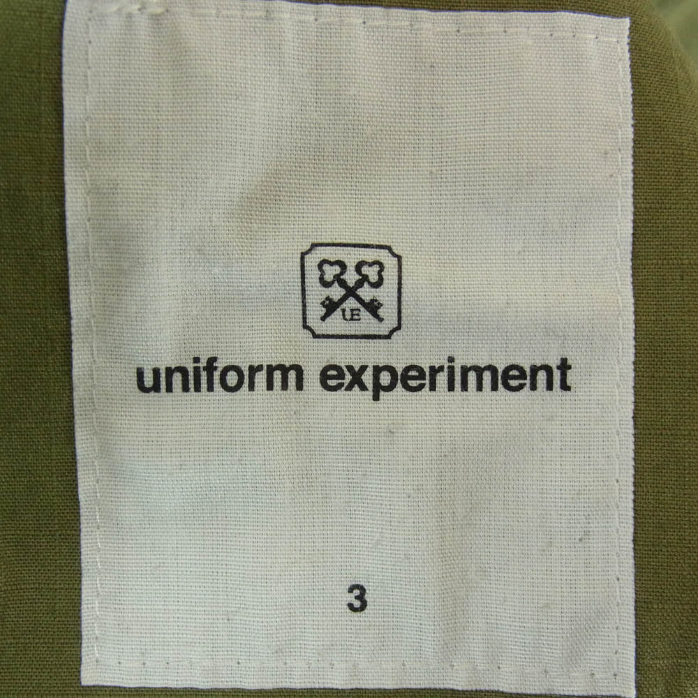uniform experiment ユニフォームエクスペリメント 20SS ue-200057 DAMAGED DRIPPING ZIP LINER BLOUSON ダメージド ドリッピング ジップ ライナー ブルゾン カーキ系 3【中古】
