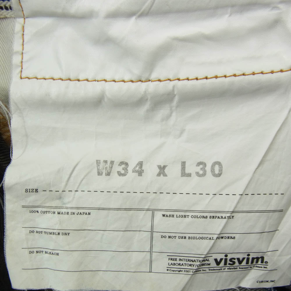 VISVIM ビズビム 0113105005003 SOCIAL SCULPTURE DENIM 04R ソーシャルスカルプチャー デニムパンツ ジーンズ インディゴブルー系 W-34 L-30【中古】