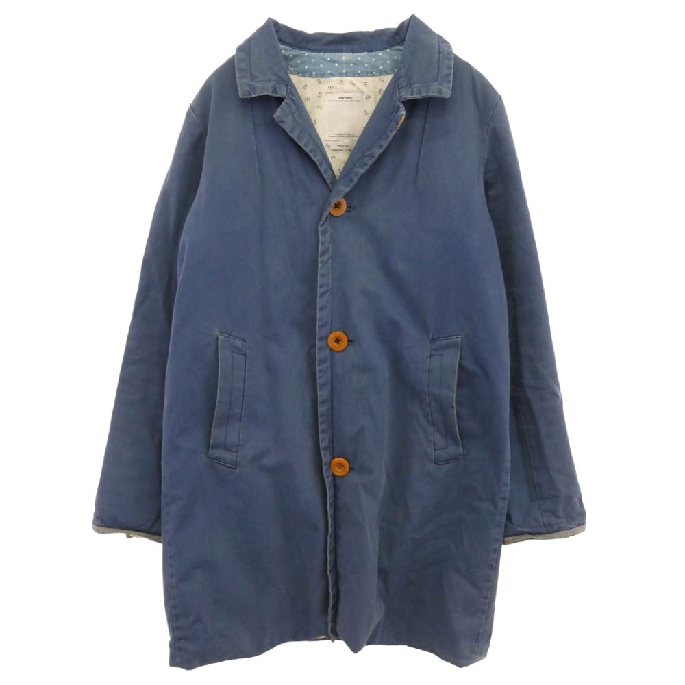 VISVIM ビズビム 14SS 0114105013012 MIES COAT ミースコート デニム ステンカラー コート インディゴブルー系 3【中古】