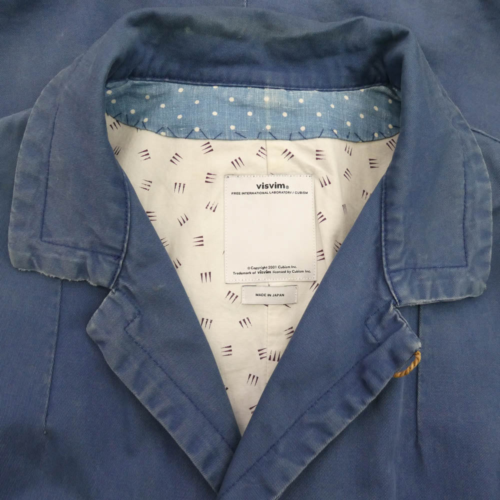 VISVIM ビズビム 14SS 0114105013012 MIES COAT ミースコート デニム ステンカラー コート インディゴブルー系 3【中古】
