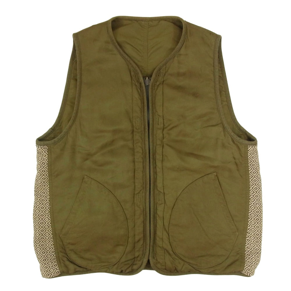 VISVIM ビズビム 19SS 0119105013023 IRIS LINER VEST 泥染め 加工 アイリス ライナー ベスト カーキ系 3【中古】