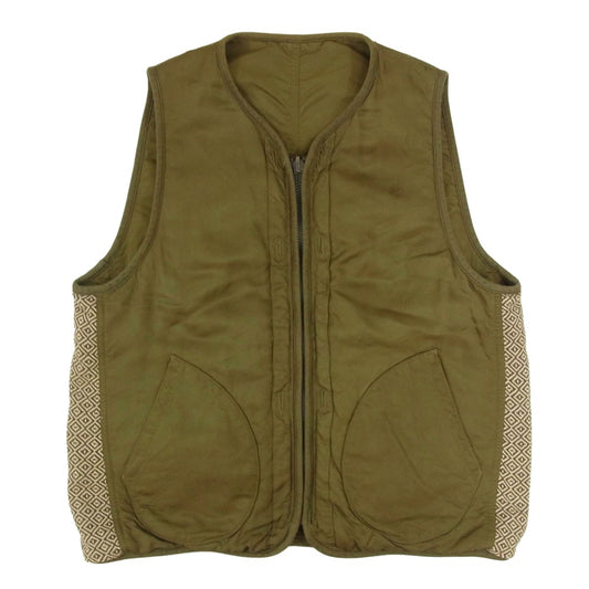 VISVIM ビズビム 19SS 0119105013023 IRIS LINER VEST 泥染め 加工 アイリス ライナー ベスト カーキ系 3【中古】