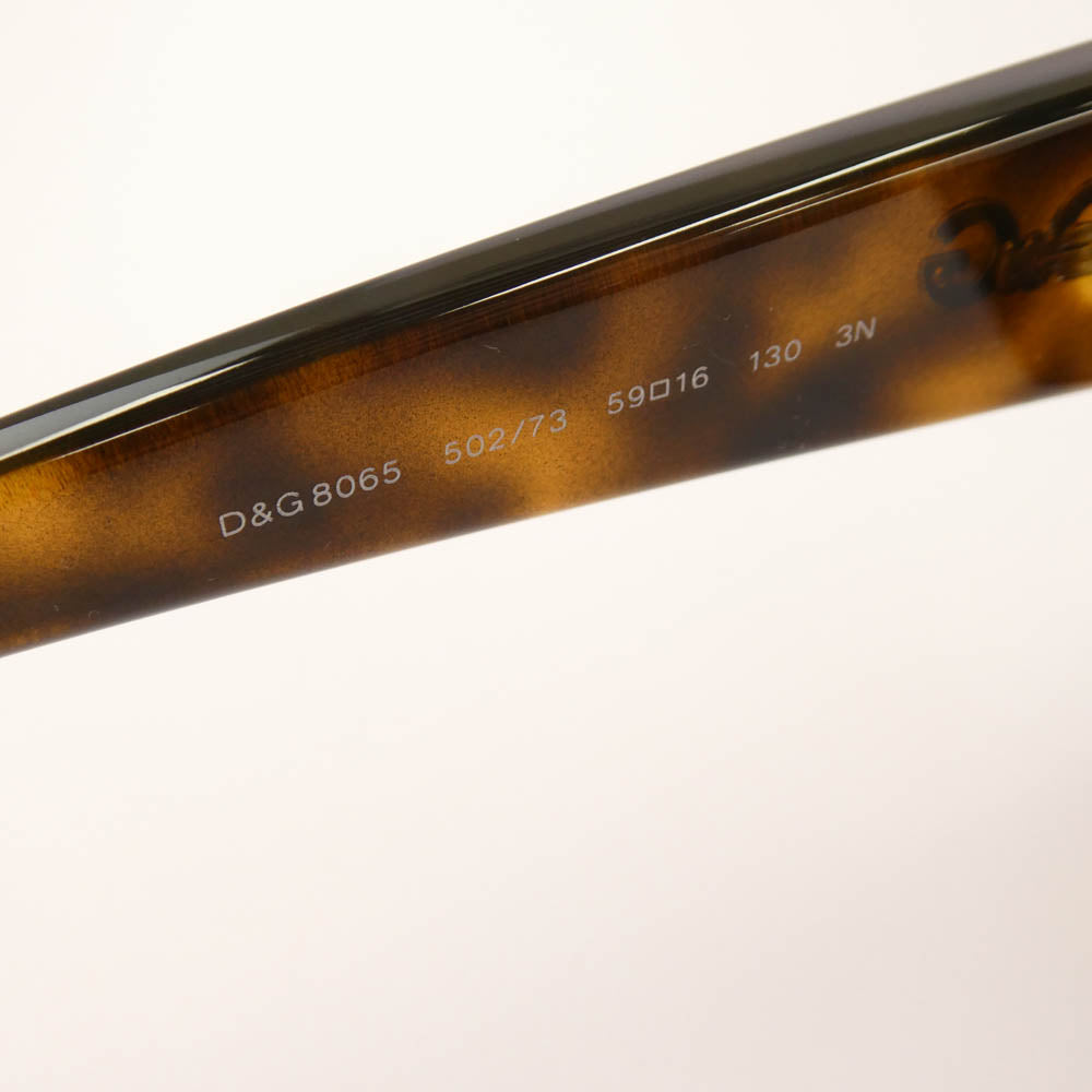 DOLCE&GABBANA ドルチェアンドガッバーナ 8065 イタリア製 オーバル バタフライ サングラス ブラウン系 59□16　130【中古】