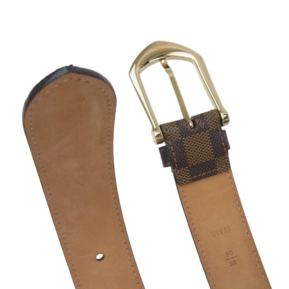 LOUIS VUITTON ルイ・ヴィトン M6835 ダミエ サンチュール リヴェテッド ベルト ブラウン系【美品】【中古】