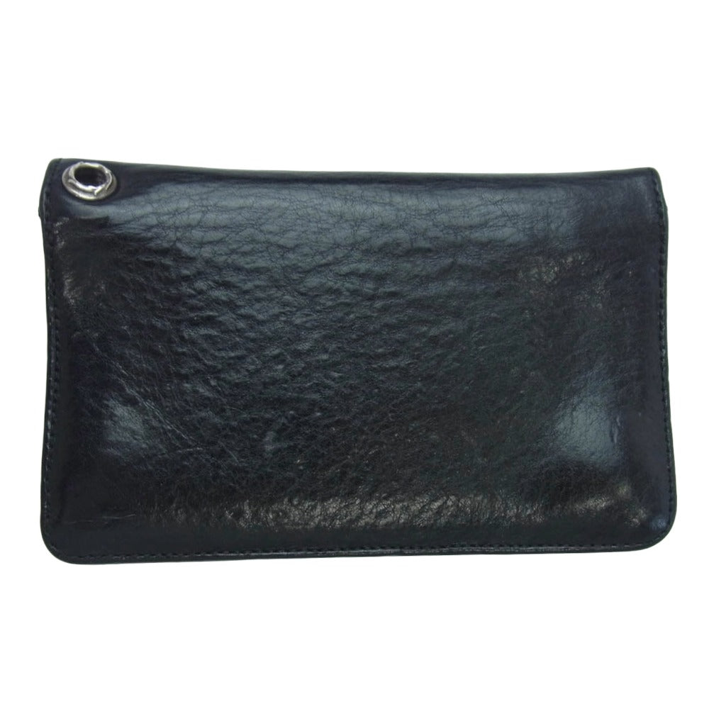 CHROME HEARTS クロムハーツ（原本無） 1ZIP クロスボール レザー ウォレット 財布 ブラック系【中古】