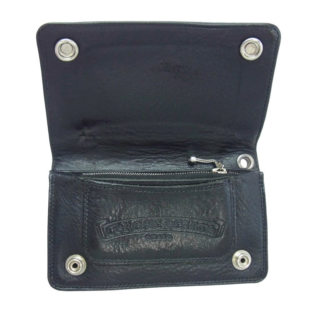 CHROME HEARTS クロムハーツ（原本無） 1ZIP クロスボール レザー ウォレット 財布 ブラック系【中古】