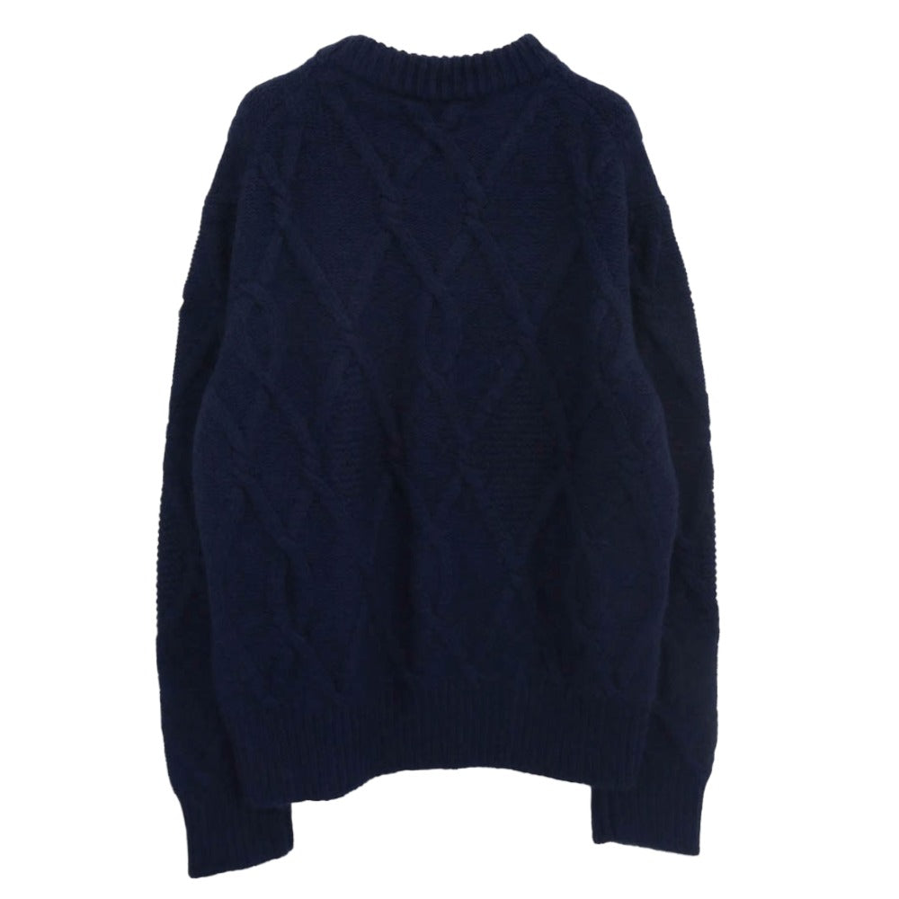 MONCLER モンクレール I20919C00012 M2106 モンクレールジャパンタグ GIROCOLLO TRICOT ワッペン付 モヘヤ混 ウールニット セーター ネイビー系 M【中古】