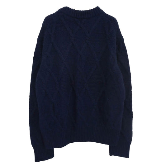MONCLER モンクレール I20919C00012 M2106 モンクレールジャパンタグ GIROCOLLO TRICOT ワッペン付 モヘヤ混 ウールニット セーター ネイビー系 M【中古】