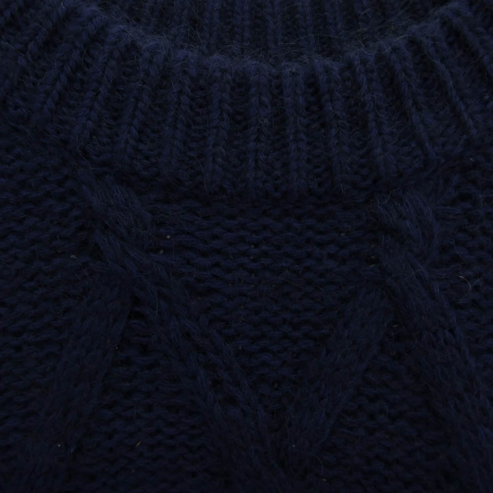 MONCLER モンクレール I20919C00012 M2106 モンクレールジャパンタグ GIROCOLLO TRICOT ワッペン付 モヘヤ混 ウールニット セーター ネイビー系 M【中古】