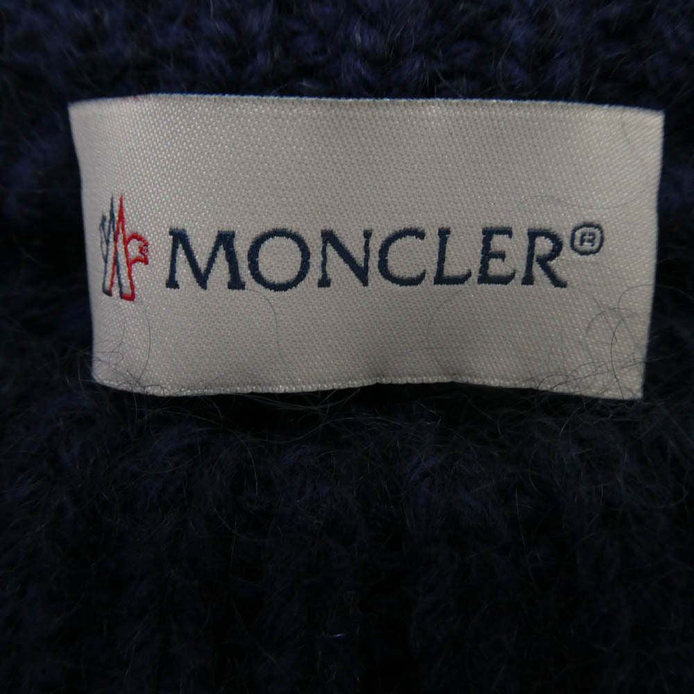 MONCLER モンクレール I20919C00012 M2106 モンクレールジャパンタグ GIROCOLLO TRICOT ワッペン付 モヘヤ混 ウールニット セーター ネイビー系 M【中古】