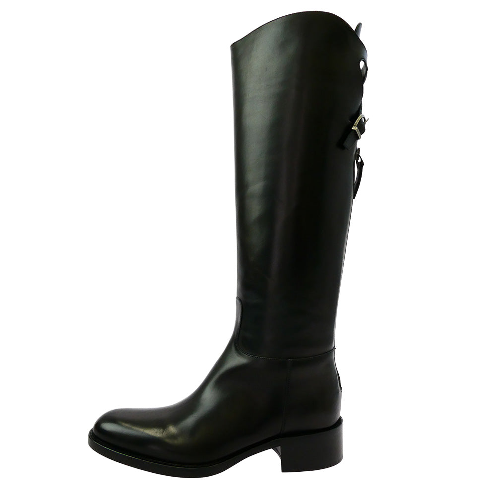 SARTORE サルトル SR3600 ワンストラップ バックジップ レザー ロングブーツ ブラック系 35【極上美品】【中古】