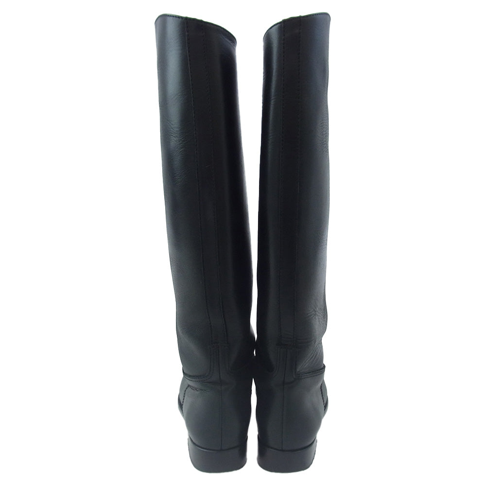 マリアムナシールザデー Canyon Boots オールレザー ジョッキー ロングブーツ ブラック系 39【中古】