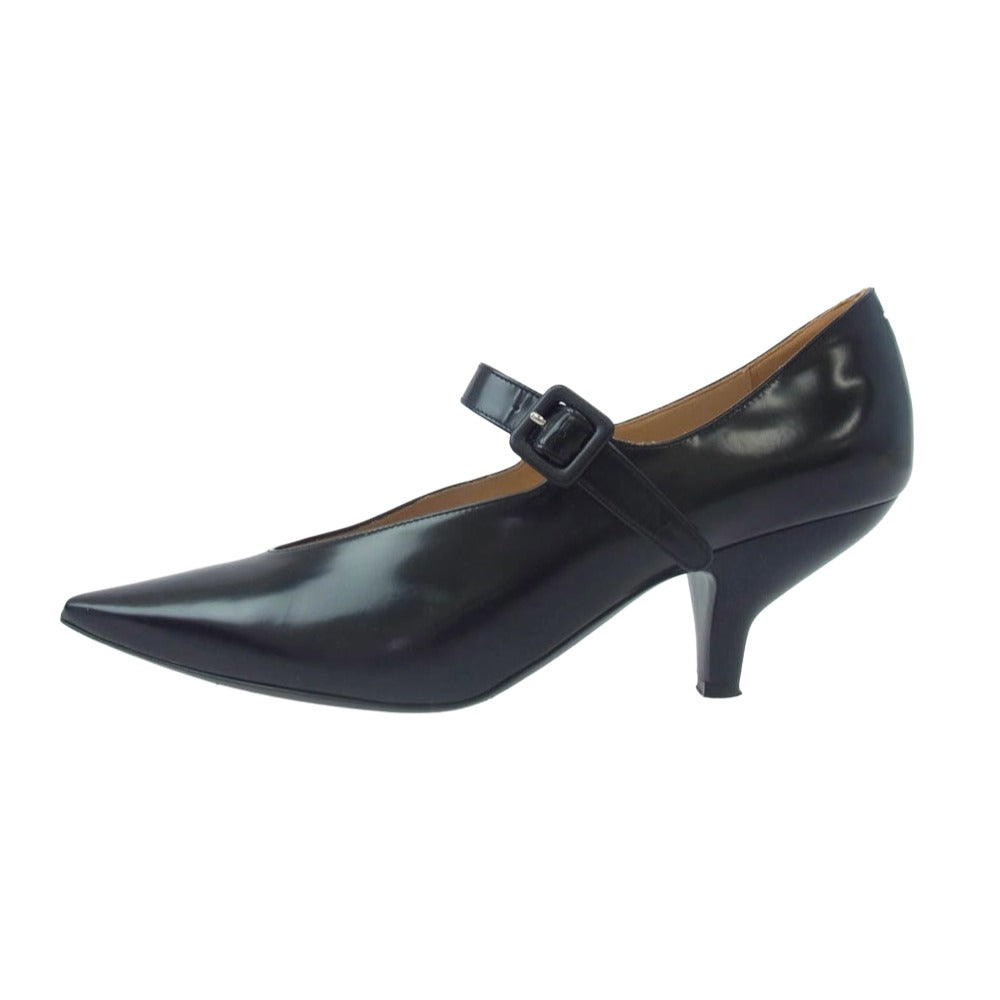 MAISON MARGIELA メゾンマルジェラ 21SS S39WL0117 メリージェーン パテントレザー ポインテッドトゥ シューズ ストラップ パンプス ブラック系 39【中古】