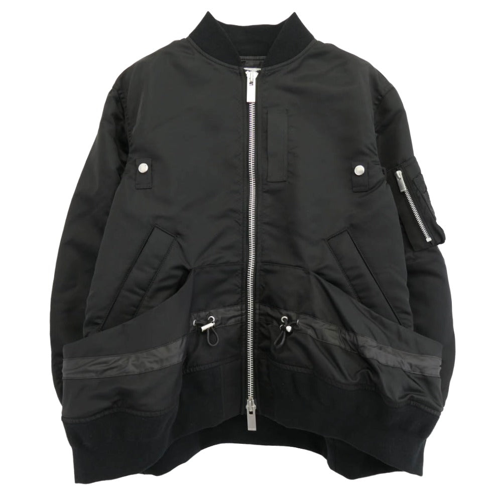 Sacai サカイ 25AW 25-07992 Nylon Twill Blouson BLACK ナイロンツイル ブルゾン ジャケット ブラック系 2【美品】【中古】