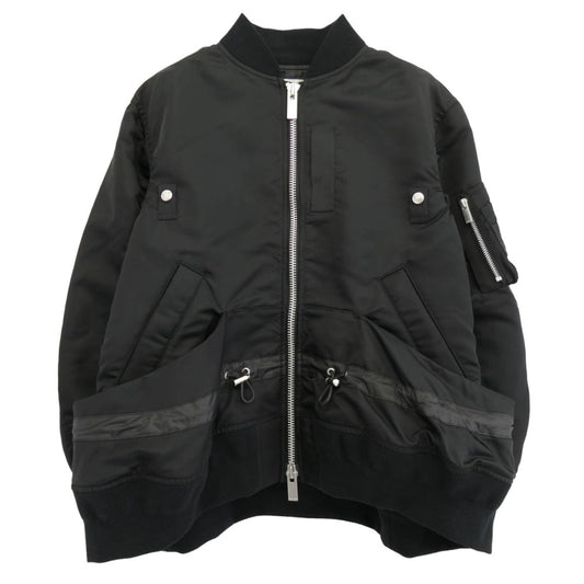 Sacai サカイ 25AW 25-07992 Nylon Twill Blouson BLACK ナイロンツイル ブルゾン ジャケット ブラック系 2【美品】【中古】