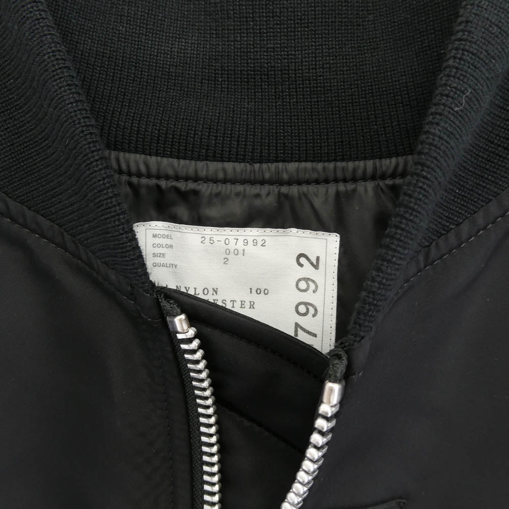 Sacai サカイ 25AW 25-07992 Nylon Twill Blouson BLACK ナイロンツイル ブルゾン ジャケット ブラック系 2【美品】【中古】