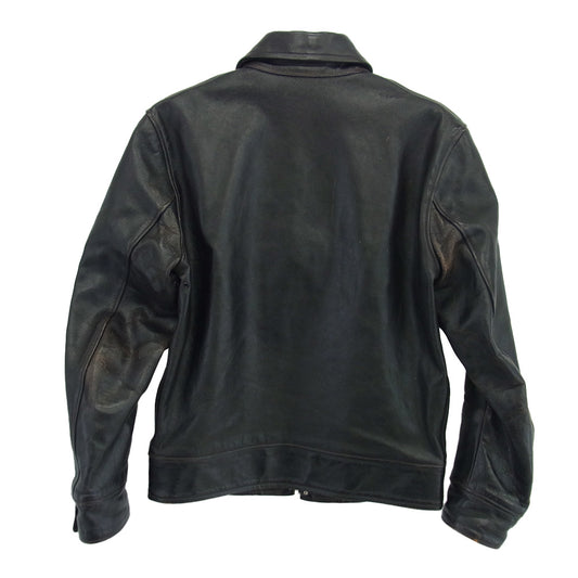 The REAL McCOY'S ザリアルマッコイズ 30s LEATHER SPORTS JACKET 茶芯 ホースハイド シングル ライダース ジャケット ダークブラウン系 M 38【中古】