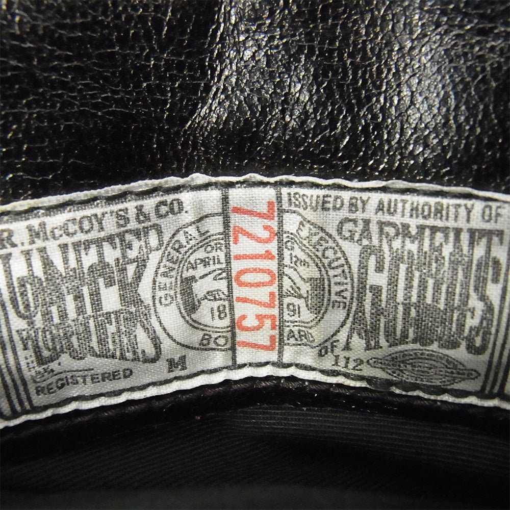 The REAL McCOY'S ザリアルマッコイズ 30s LEATHER SPORTS JACKET 茶芯 ホースハイド シングル ライダース ジャケット ダークブラウン系 M 38【中古】