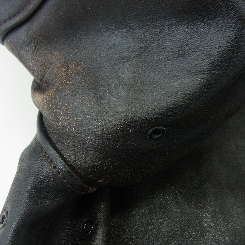 The REAL McCOY'S ザリアルマッコイズ 30s LEATHER SPORTS JACKET 茶芯 ホースハイド シングル ライダース ジャケット ダークブラウン系 M 38【中古】