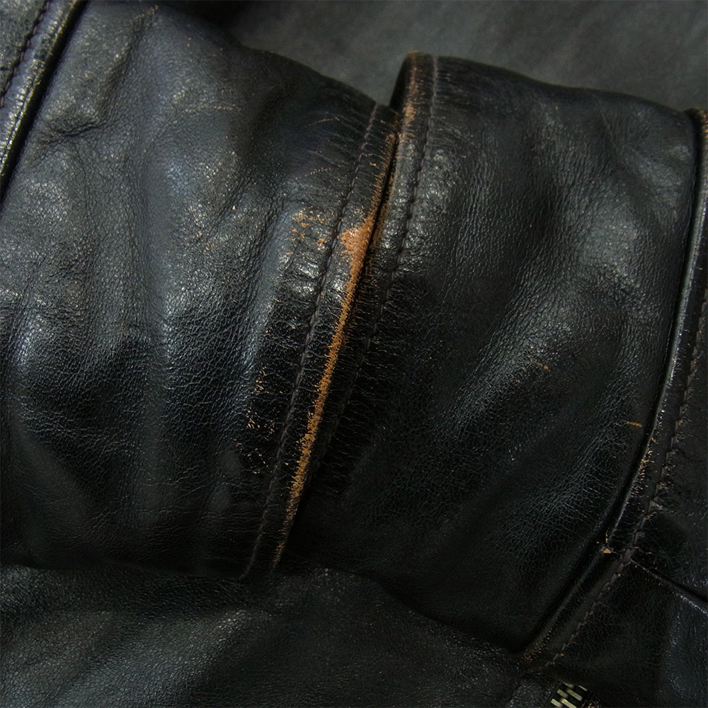 The REAL McCOY'S ザリアルマッコイズ 30s LEATHER SPORTS JACKET 茶芯 ホースハイド シングル ライダース ジャケット ダークブラウン系 M 38【中古】