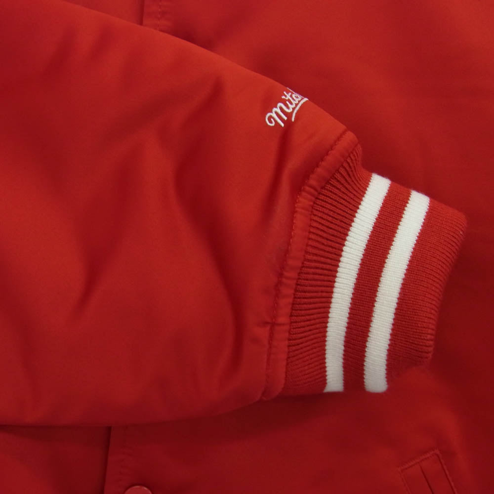 Supreme シュプリーム 21SS Mitchell & Ness Satin Varsity Jacket ミッチェル アンド ネス サテン バーシティ ジャケット スタジャン レッド系 L【新古品】【未使用】【中古】