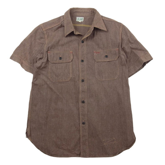 JELADO ジェラード 半袖 ワーク シャツ ブラウン系 L【中古】