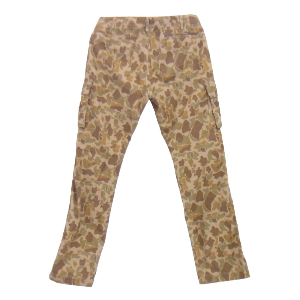 リアルムーン カモフラ カーゴ パンツ カーキ系 32【中古】