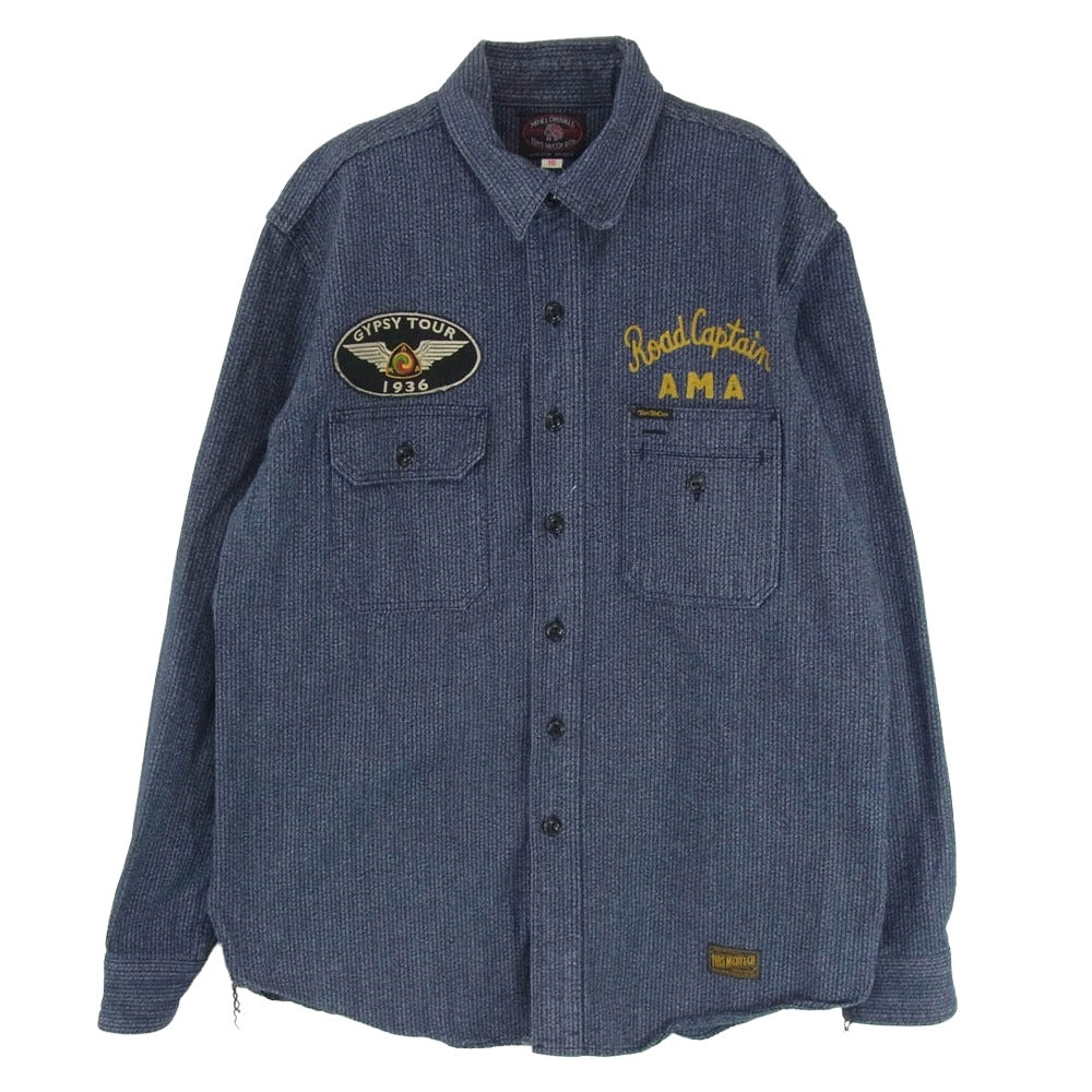 TOY'S McCOY トイズマッコイ AMA ジプシー ツアー 1936 長袖 ワーク シャツ ダークネイビー系 16【中古】