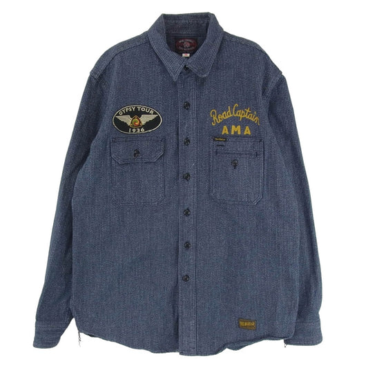 TOY'S McCOY トイズマッコイ AMA ジプシー ツアー 1936 長袖 ワーク シャツ ダークネイビー系 16【中古】