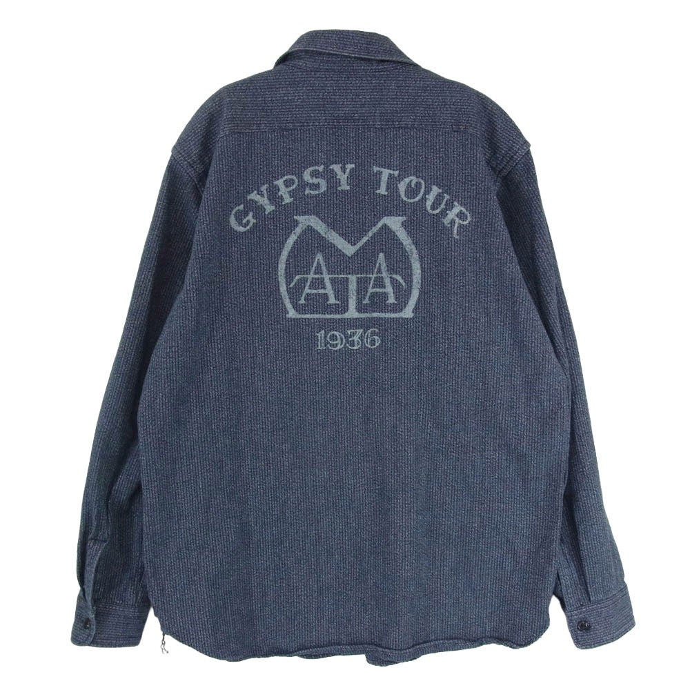 TOY'S McCOY トイズマッコイ AMA ジプシー ツアー 1936 長袖 ワーク シャツ ダークネイビー系 16【中古】