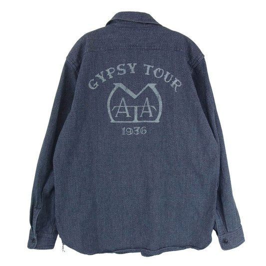 TOY'S McCOY トイズマッコイ AMA ジプシー ツアー 1936 長袖 ワーク シャツ ダークネイビー系 16【中古】
