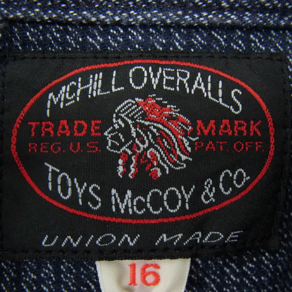TOY'S McCOY トイズマッコイ AMA ジプシー ツアー 1936 長袖 ワーク シャツ ダークネイビー系 16【中古】