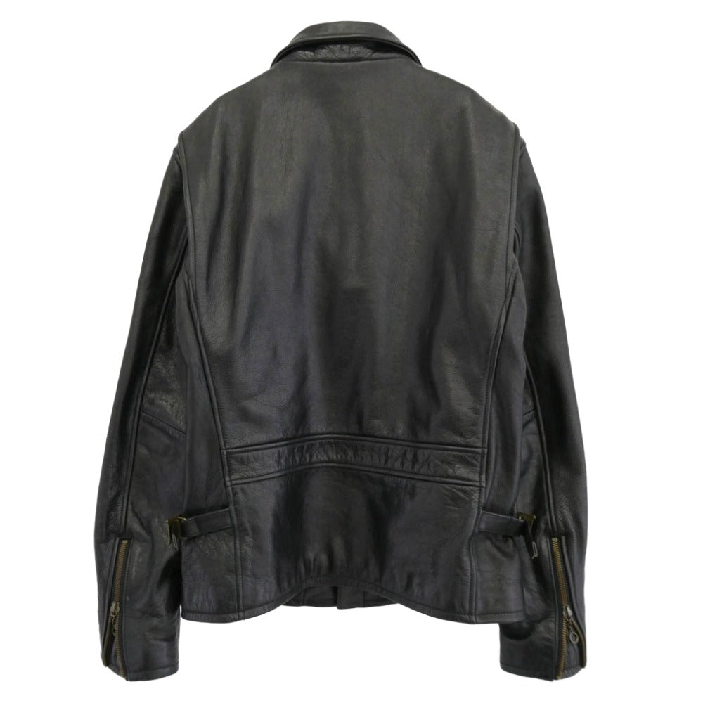 AVIREX アヴィレックス 6151008 カウレザー トラッカー ジャケット シングルライダース ブラック系 42【中古】