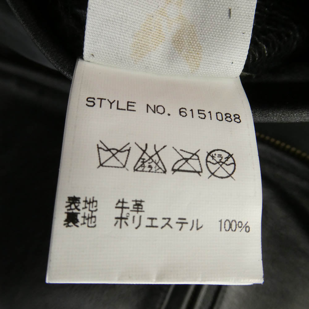 AVIREX アヴィレックス 6151008 カウレザー トラッカー ジャケット シングルライダース ブラック系 42【中古】