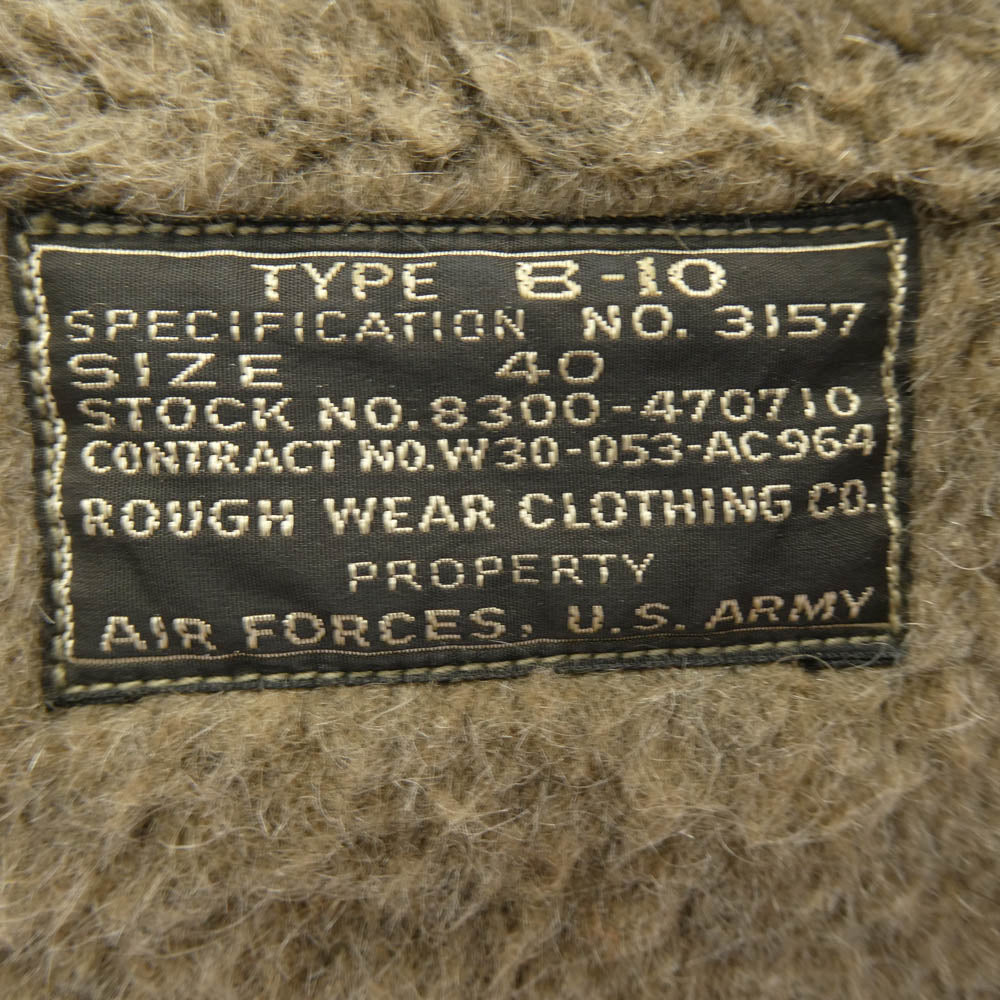 Buzz Rickson's バズリクソンズ BR10803 TYPE B-10 23rd Fighter Group FLYNG TIGERS フライングタイガース フライト ミリタリー ジャケット カーキ系 40【中古】