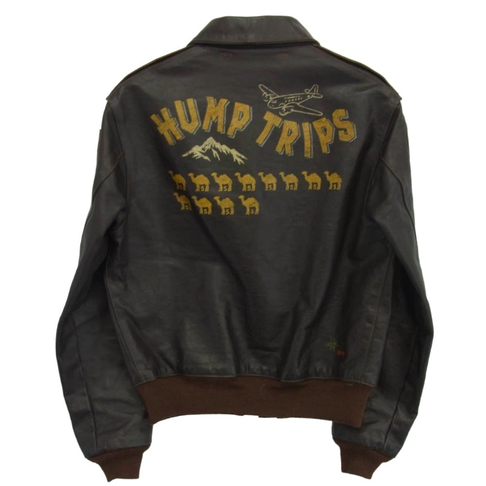 TOY'S McCOY トイズマッコイ TYPE A-2 ROUGH WEAR CLOTHING ラフウェア 実名 1939 ハンプトリップ レザー ジャケット ブラウン系 40【中古】