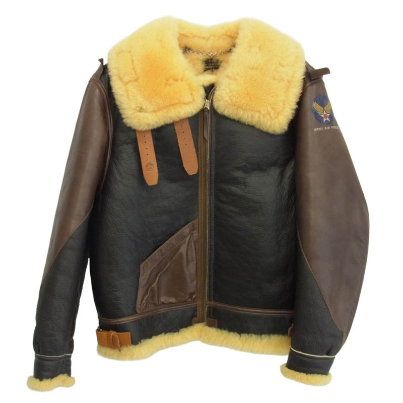Buzz Rickson's バズリクソンズ BR80111 B-3 40's MODEL シープスキン ホースハイド フライトジャケット ブラック系 ブラウン系 イエロー系 42【中古】