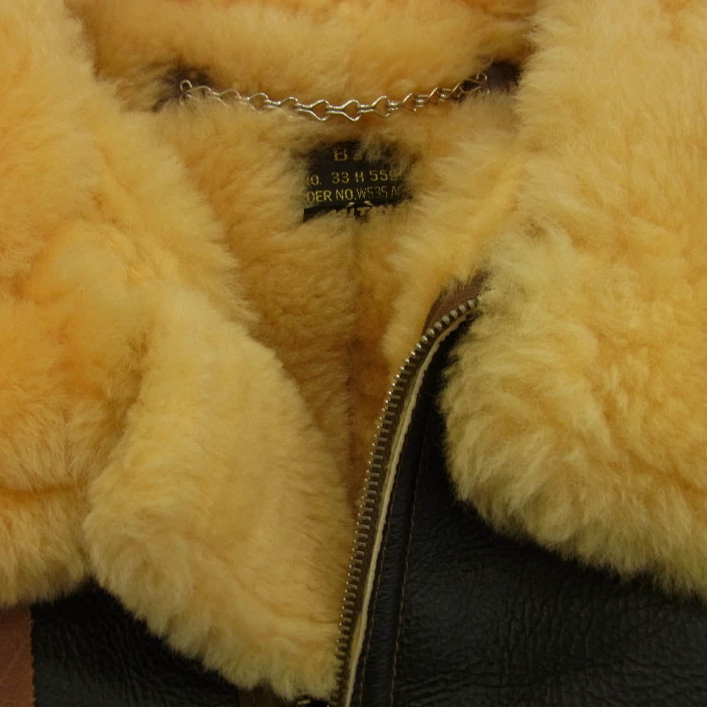 Buzz Rickson's バズリクソンズ BR80111 B-3 40's MODEL シープスキン ホースハイド フライトジャケット ブラック系 ブラウン系 イエロー系 42【中古】