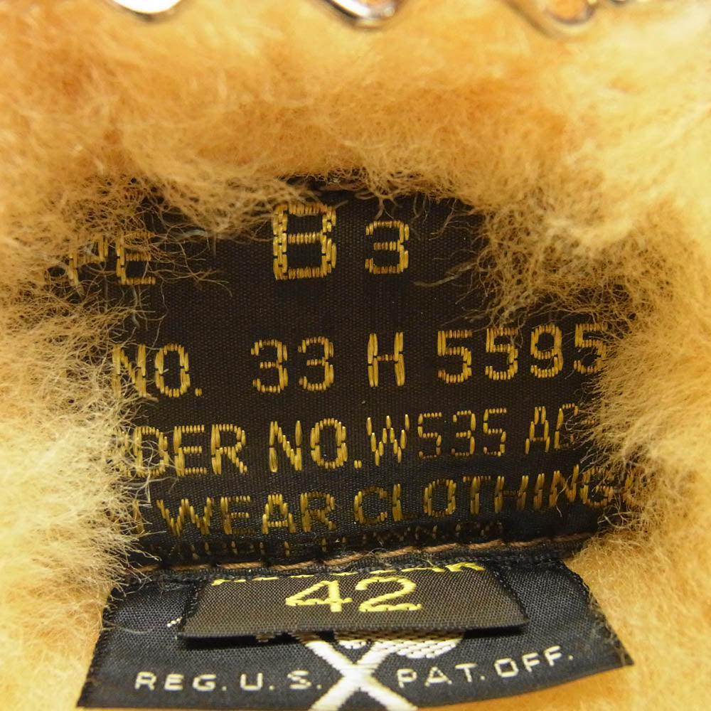 Buzz Rickson's バズリクソンズ BR80111 B-3 40's MODEL シープスキン ホースハイド フライトジャケット ブラック系 ブラウン系 イエロー系 42【中古】