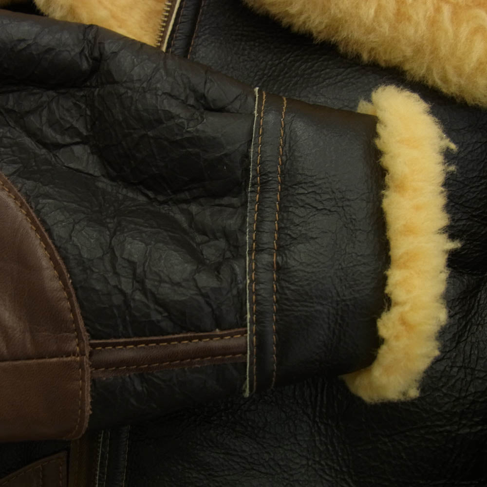 Buzz Rickson's バズリクソンズ BR80111 B-3 40's MODEL シープスキン ホースハイド フライトジャケット ブラック系 ブラウン系 イエロー系 42【中古】