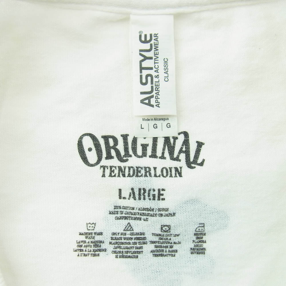 TENDERLOIN テンダーロイン LONG SLEEVE TEE 2D ロングスリーブ 長袖 Tシャツ カットソー ホワイト系 L【中古】